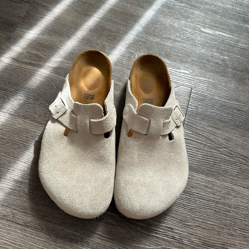 birkenstock boston antique white (regular/wide)